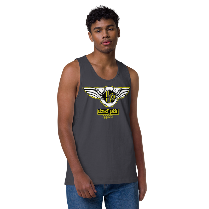 Lion Of Judah Yellow Design logo Men’s premium tank top