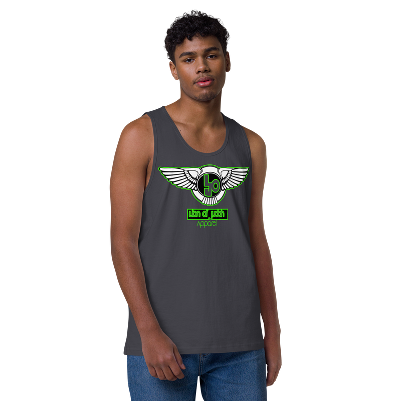 Lion Of Judah Green Design logo Men’s premium tank top