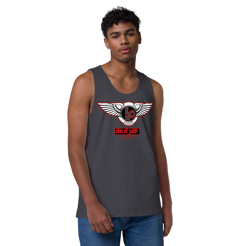 Lion Of Judah Red Design logo Men’s premium tank top