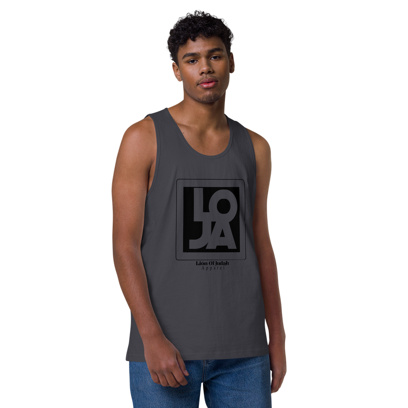 Lion Of Judah Apparel Black Design logo Men’s premium tank top