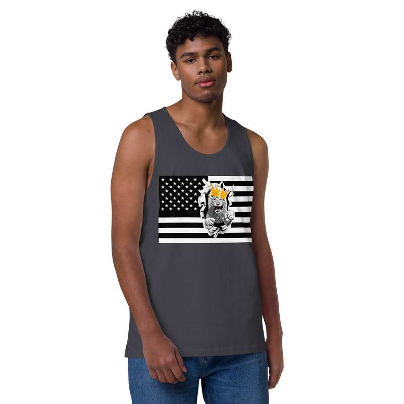 Lion Of Judah Flag Design Men’s premium tank top