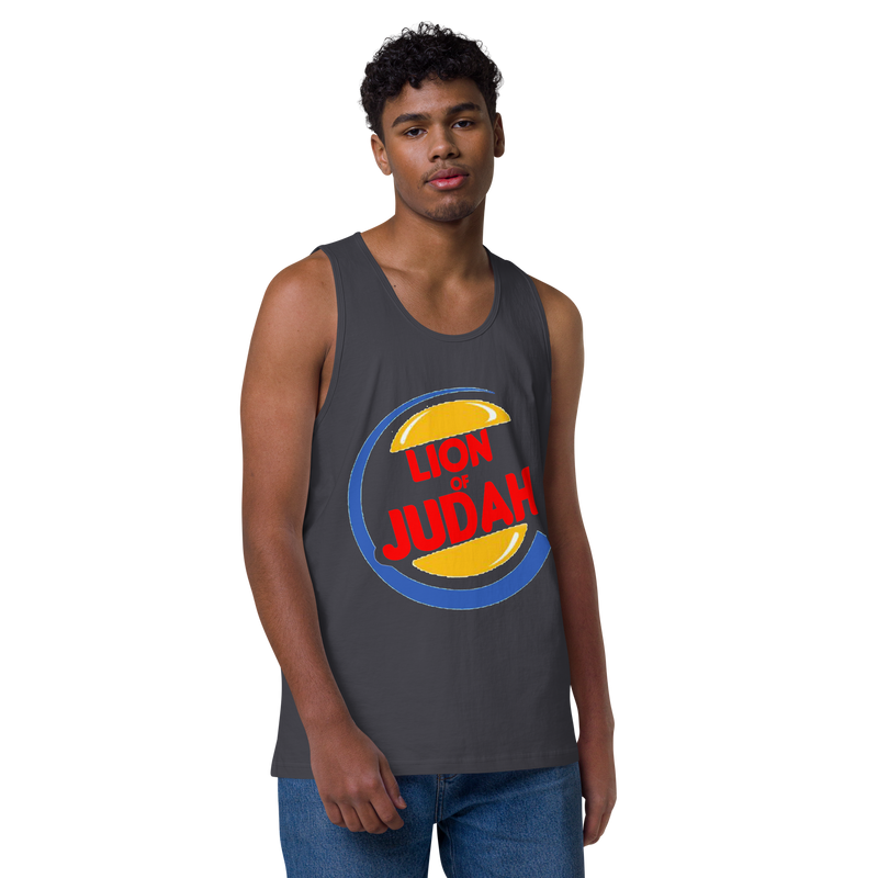 Lion Of Judah (BK) Burger King Spinoff Design Men’s premium tank top