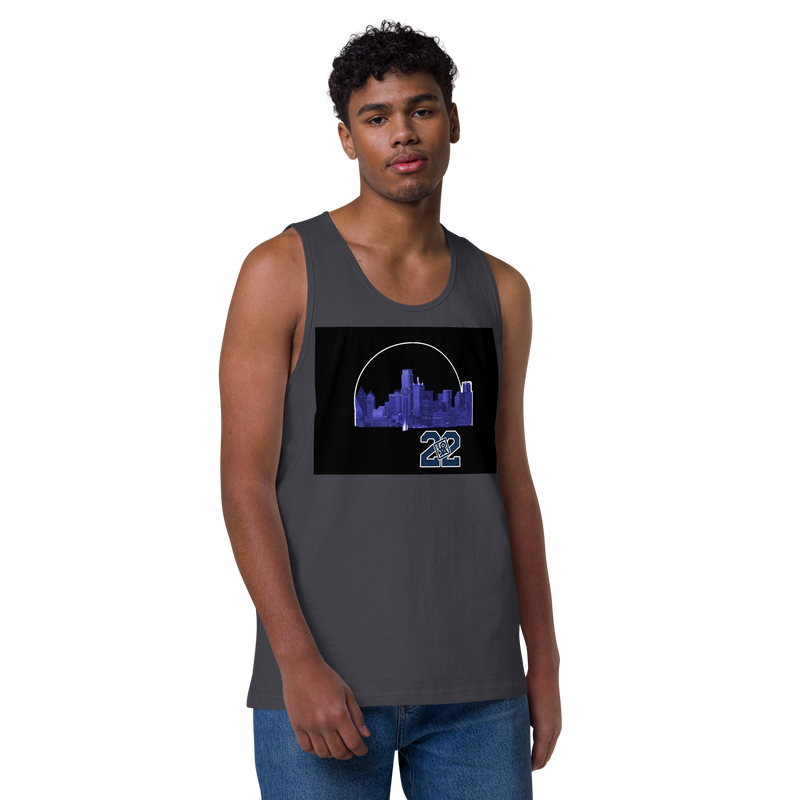 Dallas Texas Skyline Design Men’s premium tank top
