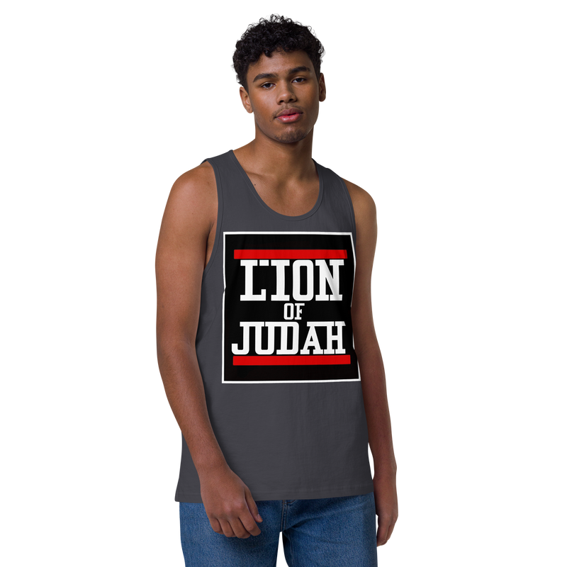 Lion of Judah logo Design Men’s premium tank top