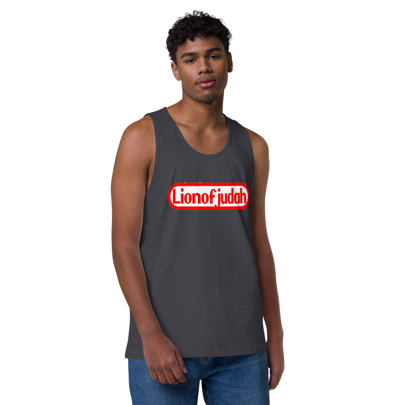 Lion Of Judah Nintendo WordPlay Spinoff Design Men’s premium tank top