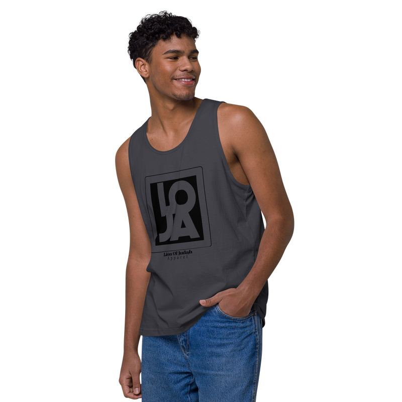 Lion Of Judah Apparel Black Design logo Men’s premium tank top