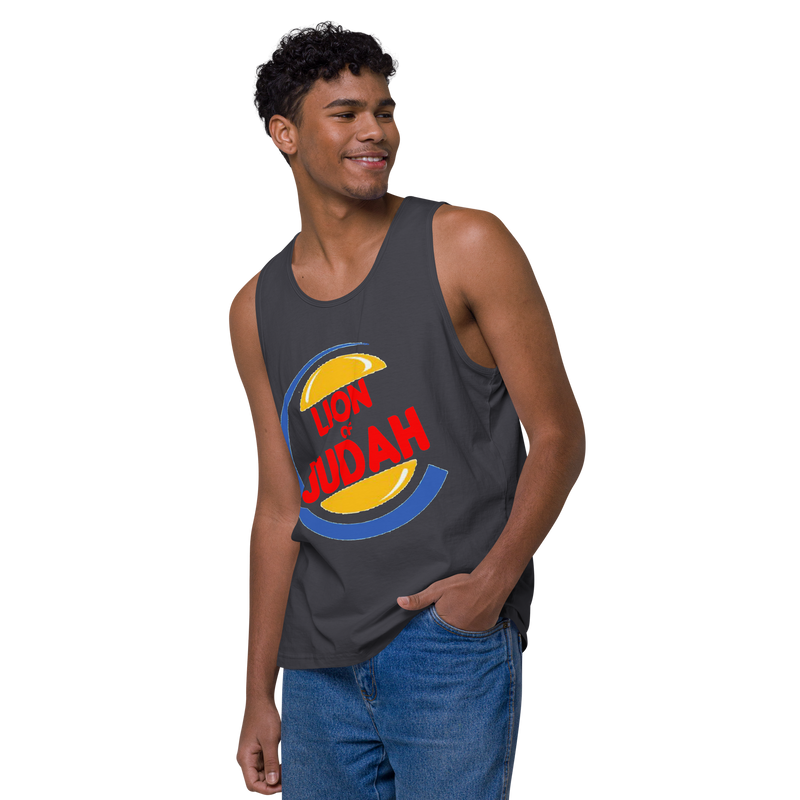 Lion Of Judah (BK) Burger King Spinoff Design Men’s premium tank top