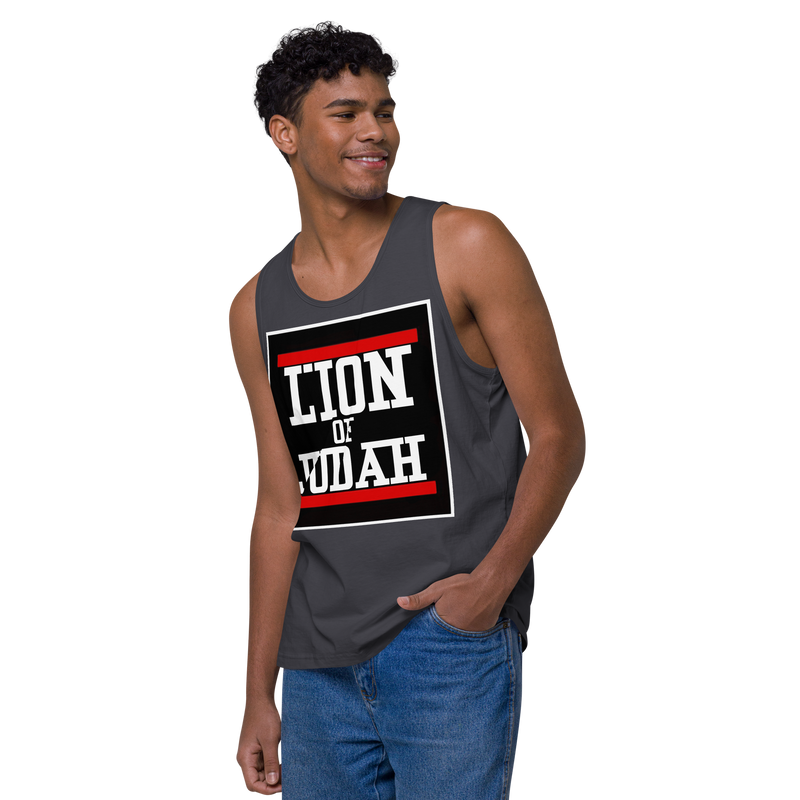 Lion of Judah logo Design Men’s premium tank top