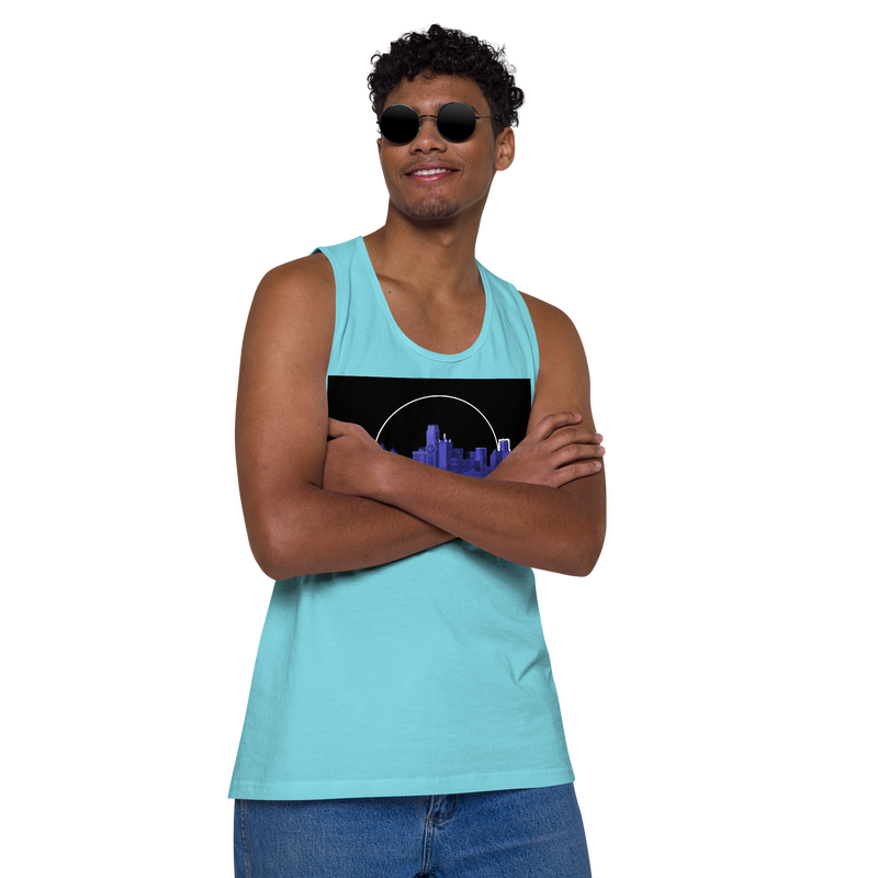 Dallas Texas Skyline Design Men’s premium tank top