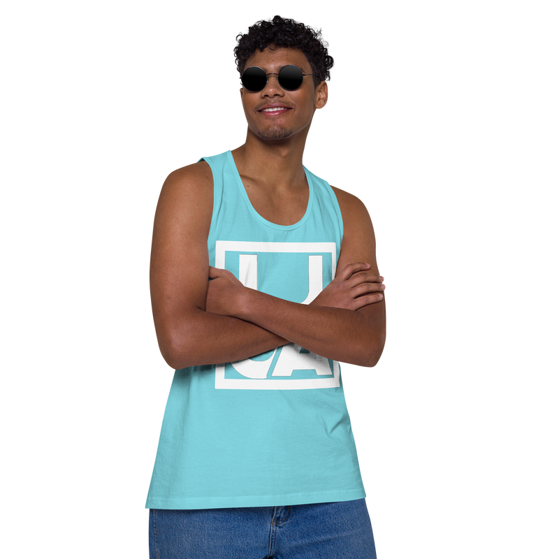 Lion Of Judah Apparel White new logo Men’s Premium Tank Top