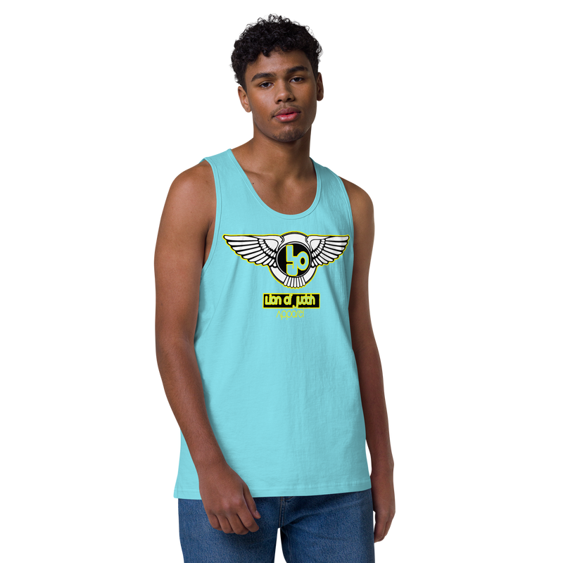 Lion Of Judah Yellow Design logo Men’s premium tank top