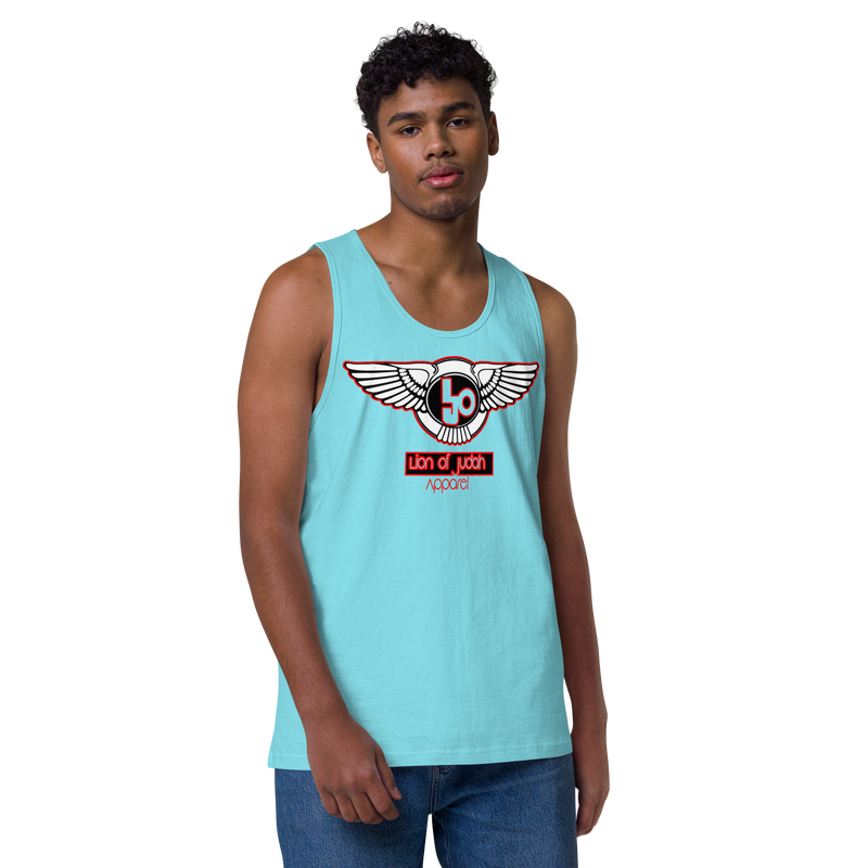 Lion Of Judah Red Design logo Men’s premium tank top