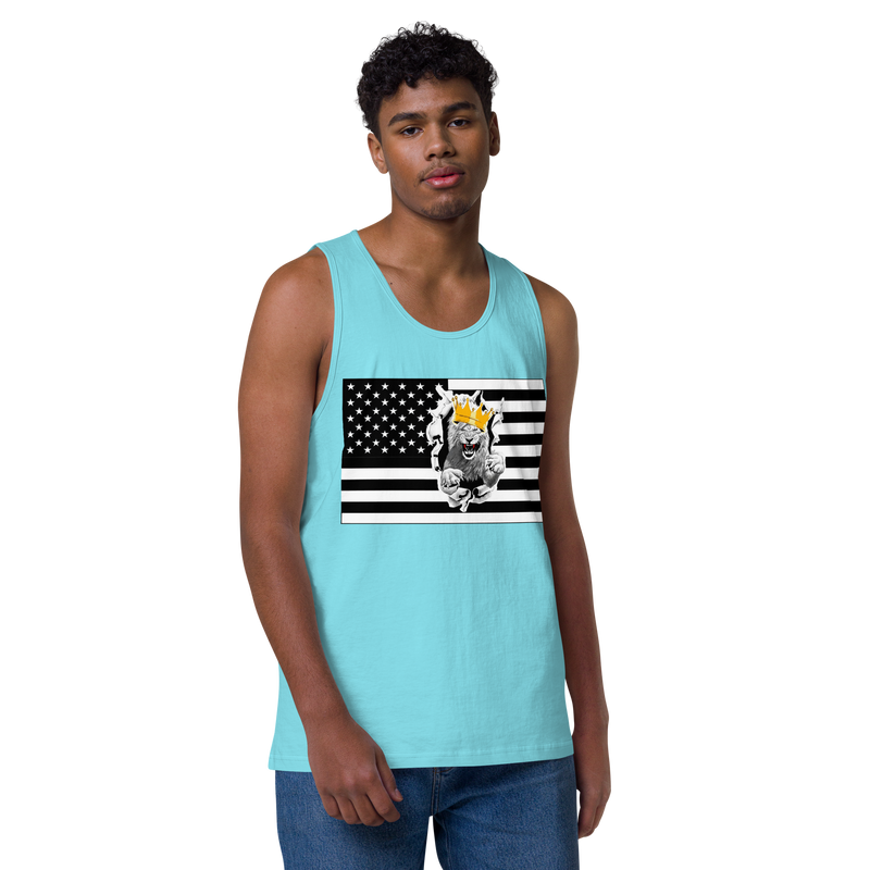 Lion Of Judah Flag Design Men’s premium tank top