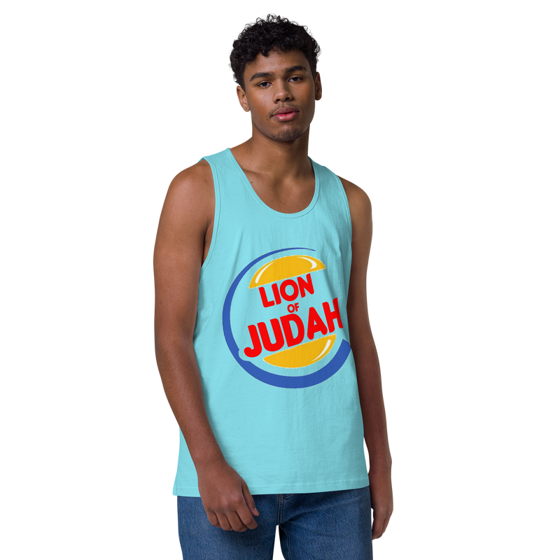 Lion Of Judah (BK) Burger King Spinoff Design Men’s premium tank top