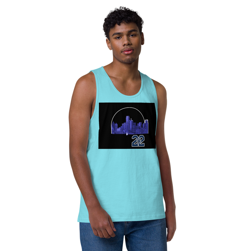 Dallas Texas Skyline Design Men’s premium tank top