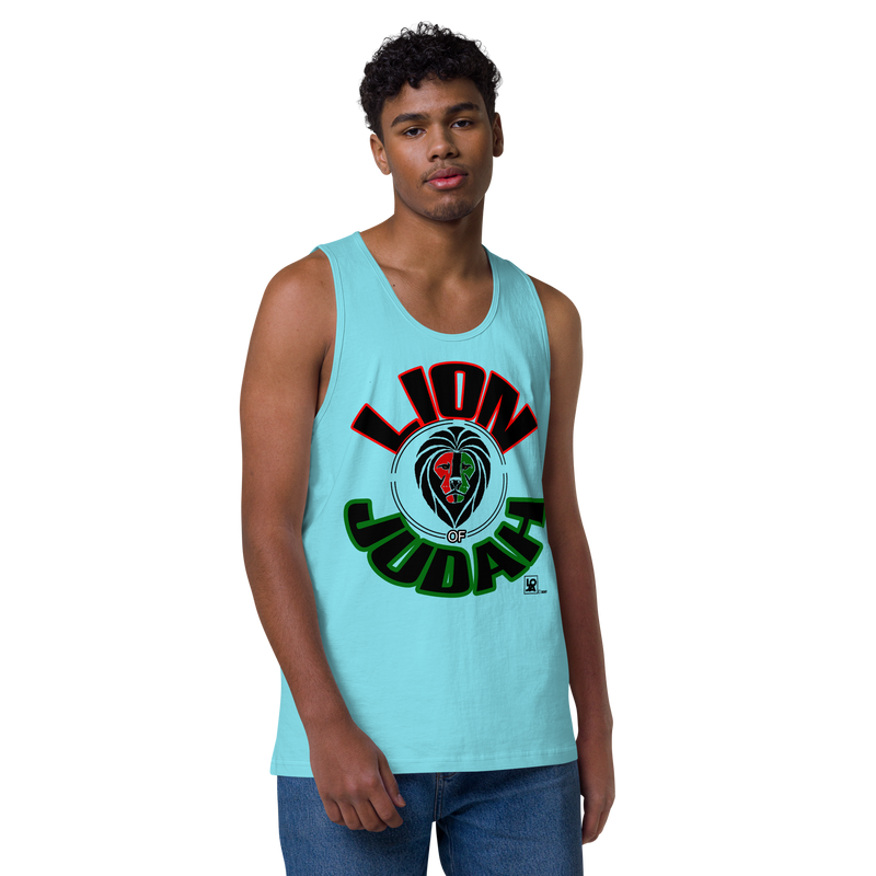 Lion Of Judah Design Men’s premium tank top