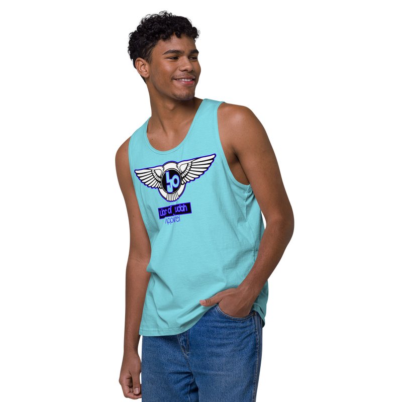Lion Of Judah Blue Design logo Men’s premium tank top