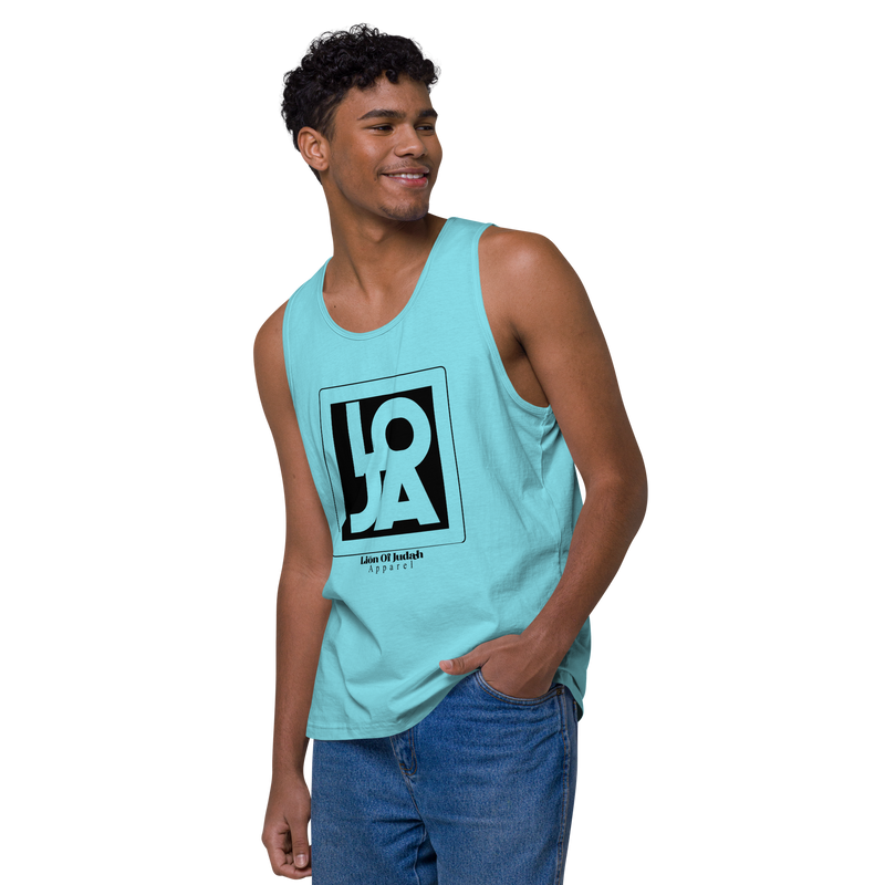 Lion Of Judah Apparel Black Design logo Men’s premium tank top
