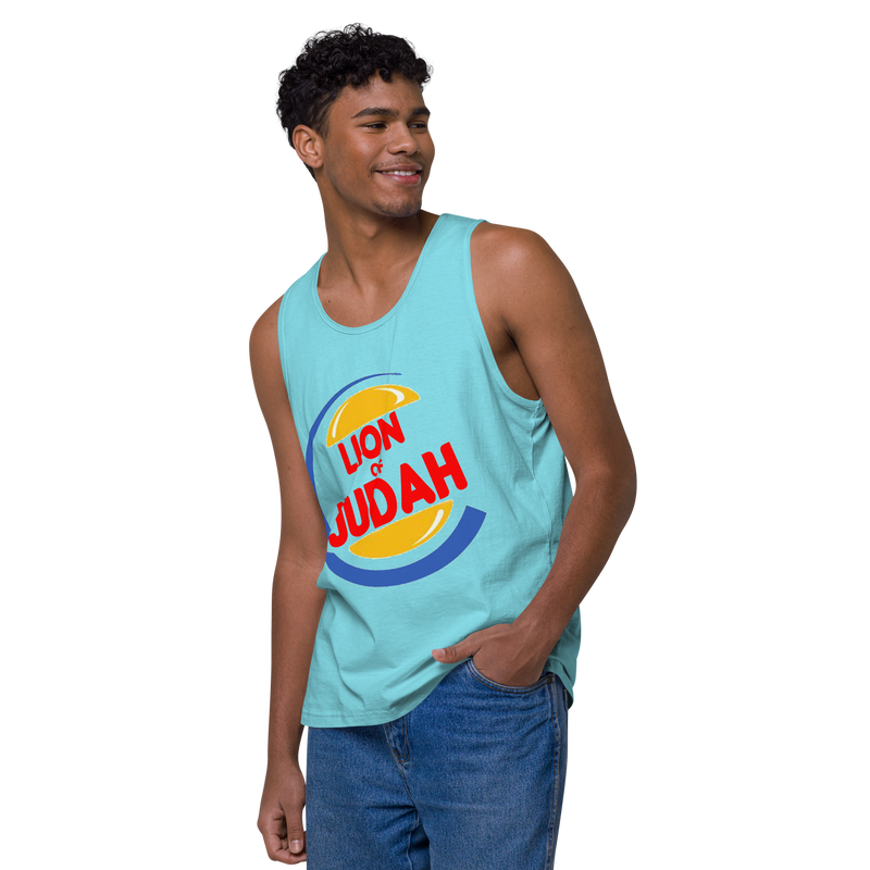 Lion Of Judah (BK) Burger King Spinoff Design Men’s premium tank top