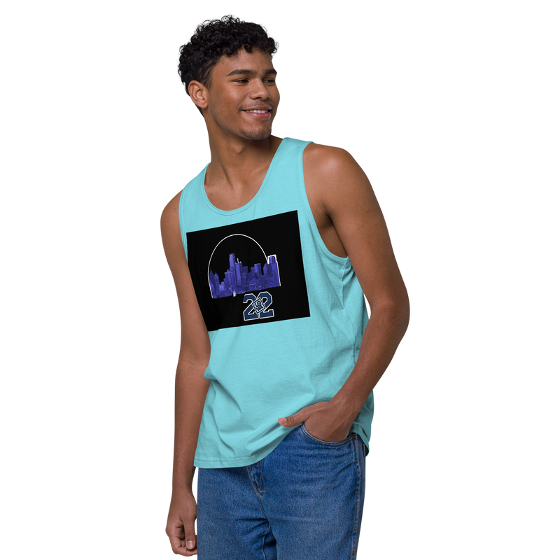 Dallas Texas Skyline Design Men’s premium tank top