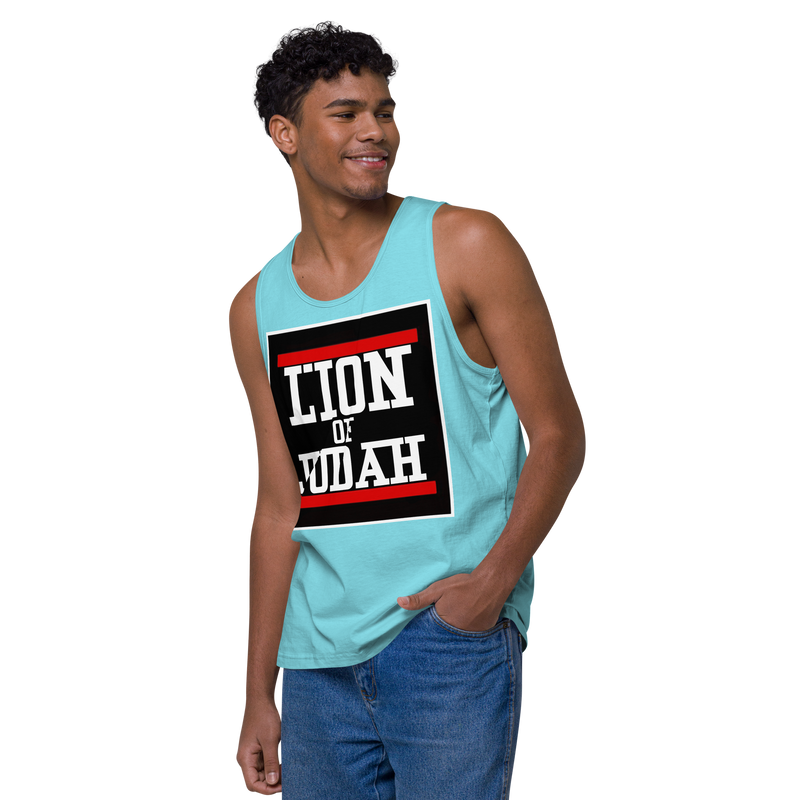Lion of Judah logo Design Men’s premium tank top