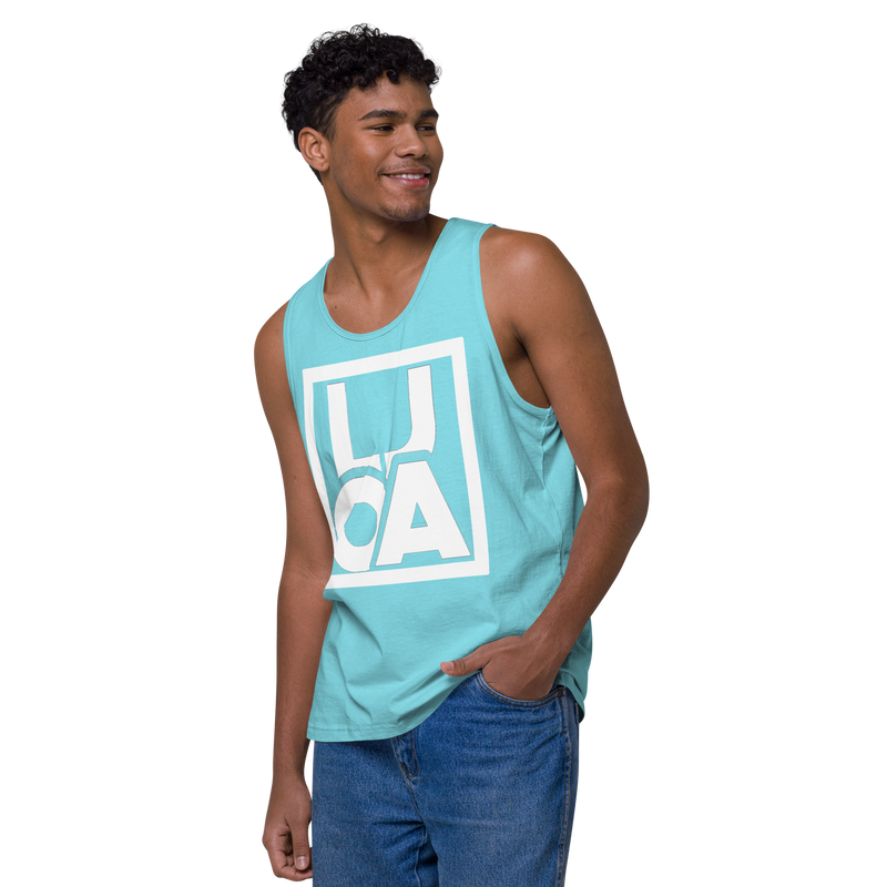 Lion Of Judah Apparel White new logo Men’s Premium Tank Top