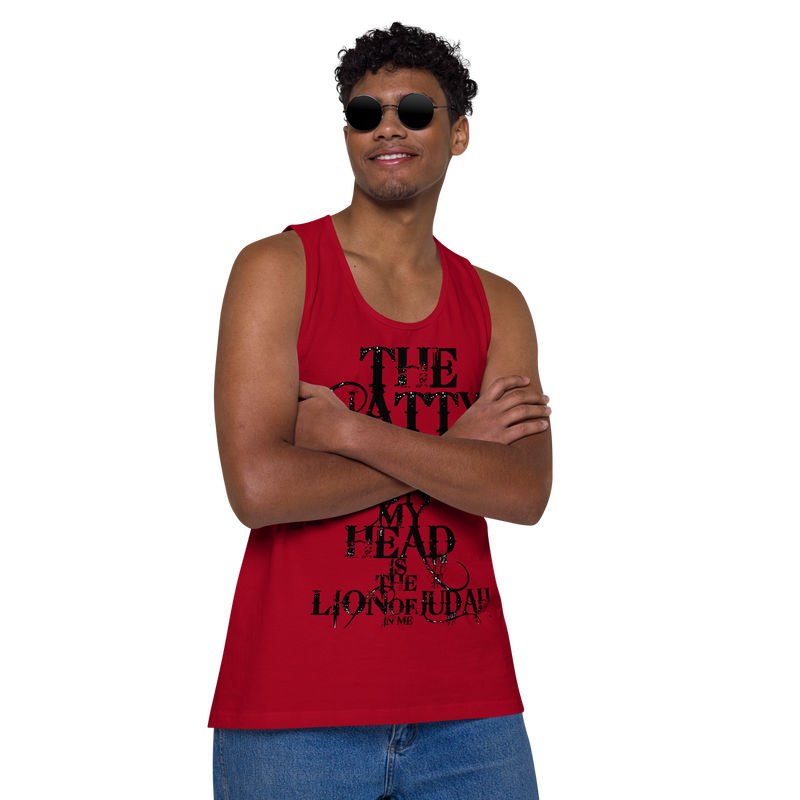 From The Natty Dreadz on my head Lion Of Judah is in me! Men’s premium tank top