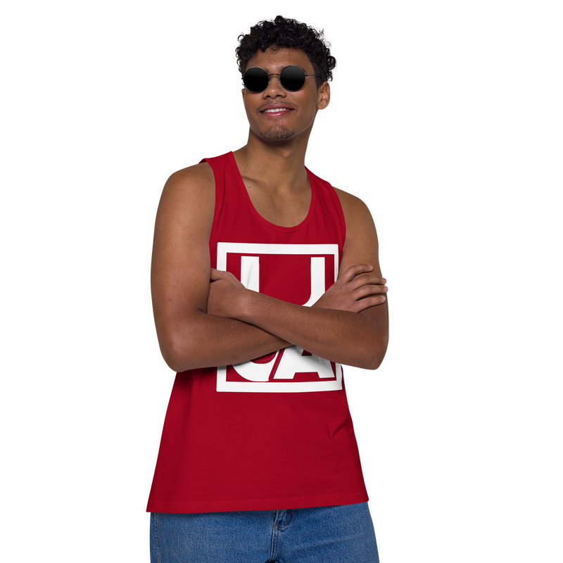 Lion Of Judah Apparel White new logo Men’s Premium Tank Top