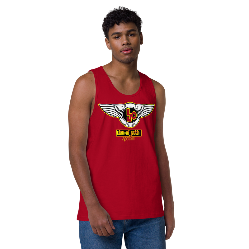 Lion Of Judah Yellow Design logo Men’s premium tank top