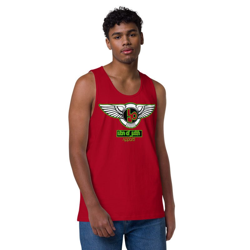 Lion Of Judah Green Design logo Men’s premium tank top