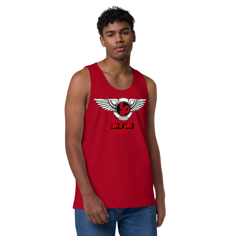 Lion Of Judah Red Design logo Men’s premium tank top