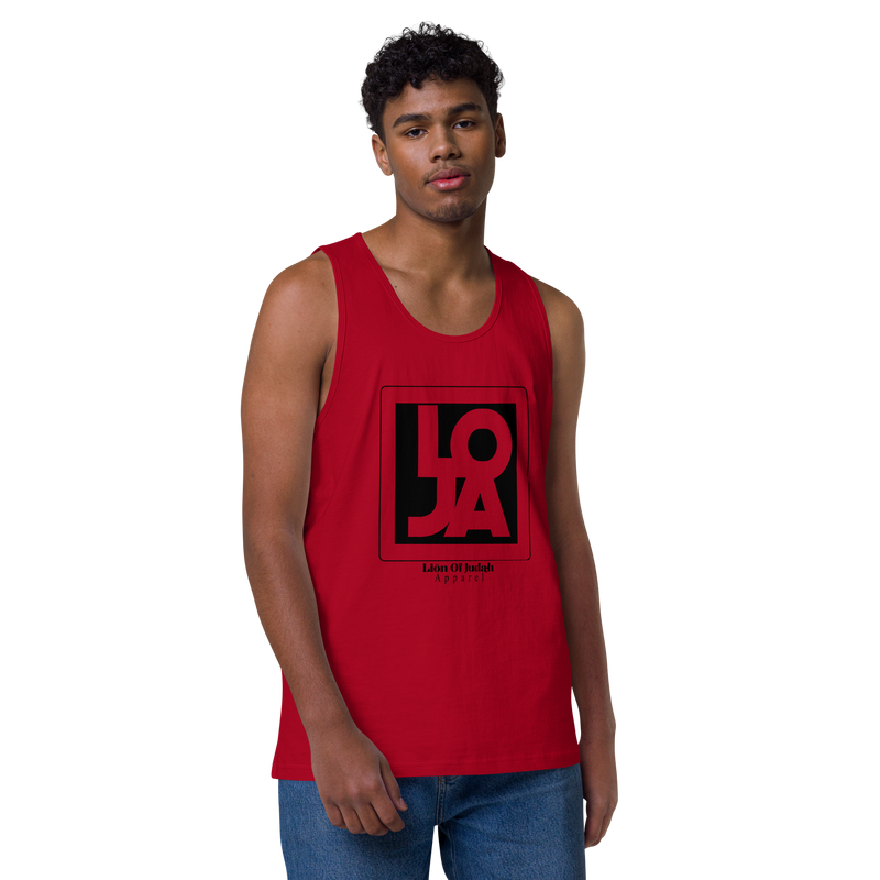 Lion Of Judah Apparel Black Design logo Men’s premium tank top