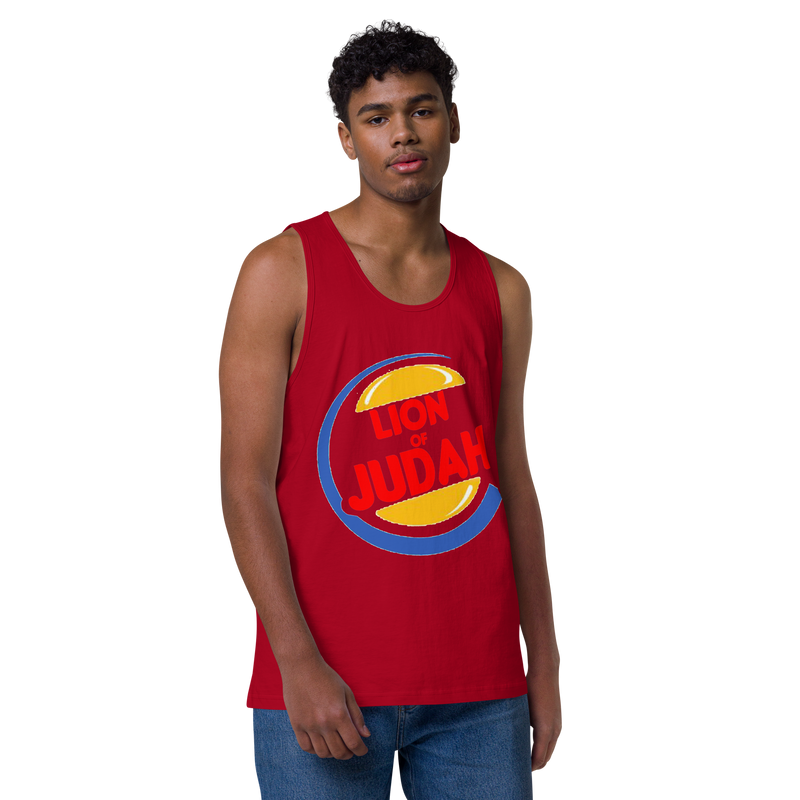 Lion Of Judah (BK) Burger King Spinoff Design Men’s premium tank top