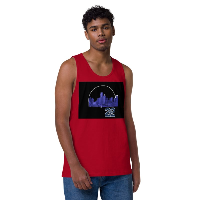 Dallas Texas Skyline Design Men’s premium tank top