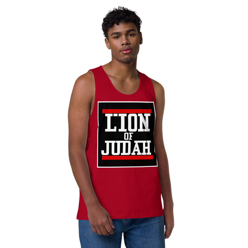 Lion of Judah logo Design Men’s premium tank top