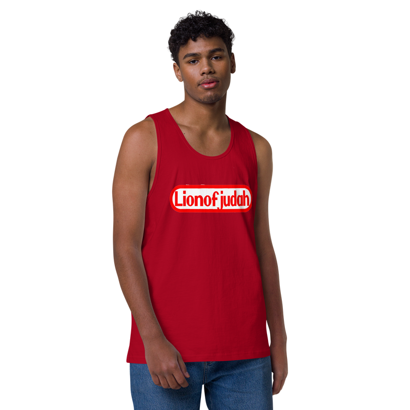 Lion Of Judah Nintendo WordPlay Spinoff Design Men’s premium tank top