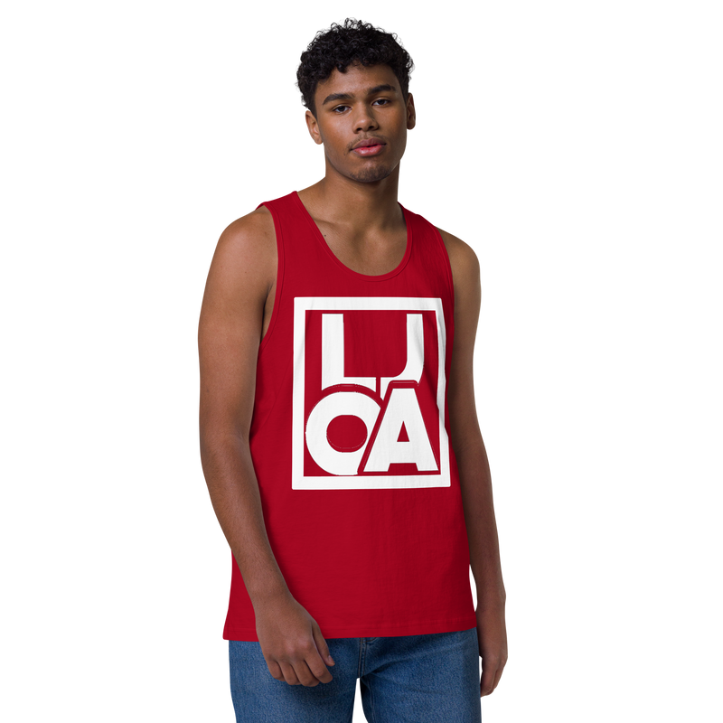 Lion Of Judah Apparel White new logo Men’s Premium Tank Top