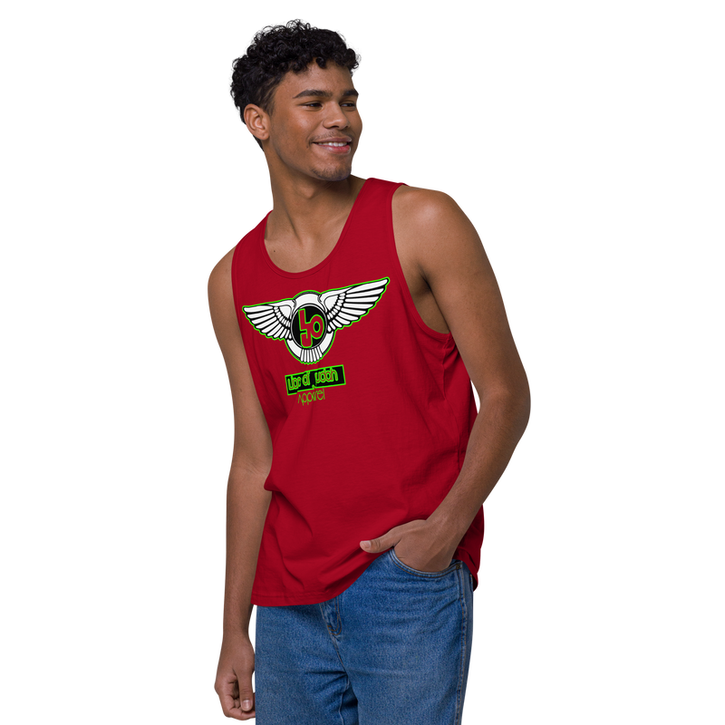 Lion Of Judah Green Design logo Men’s premium tank top