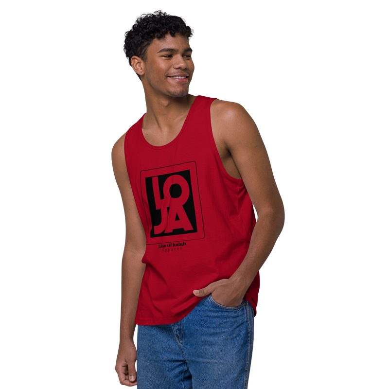 Lion Of Judah Apparel Black Design logo Men’s premium tank top
