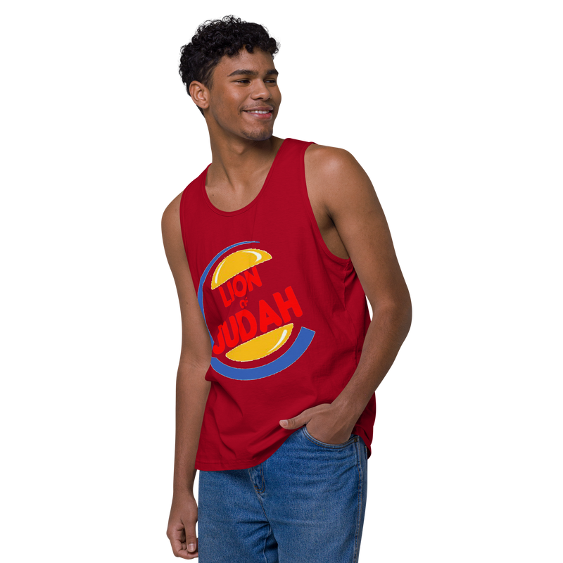 Lion Of Judah (BK) Burger King Spinoff Design Men’s premium tank top