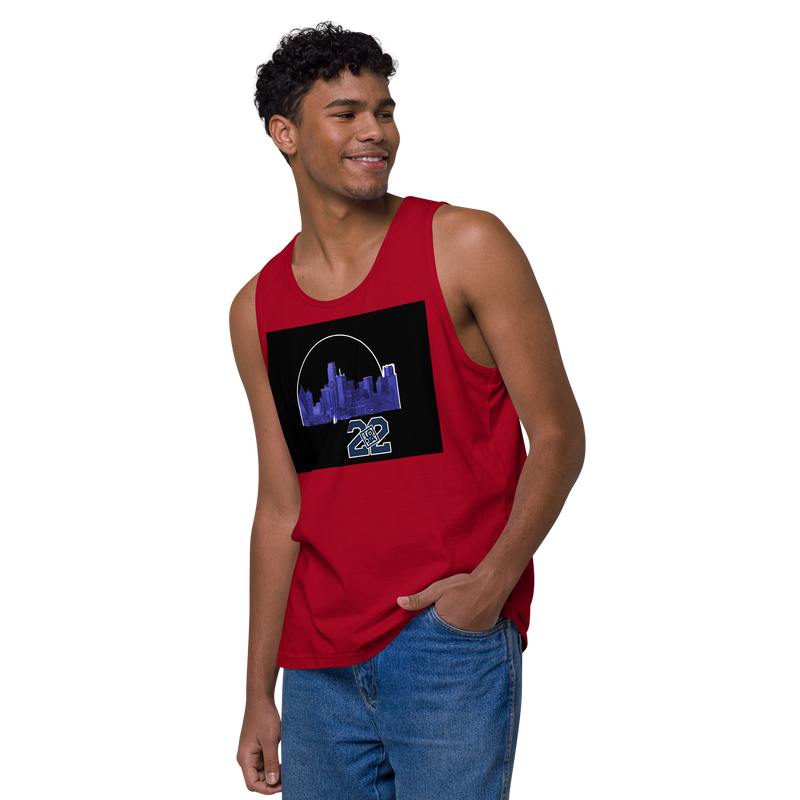 Dallas Texas Skyline Design Men’s premium tank top