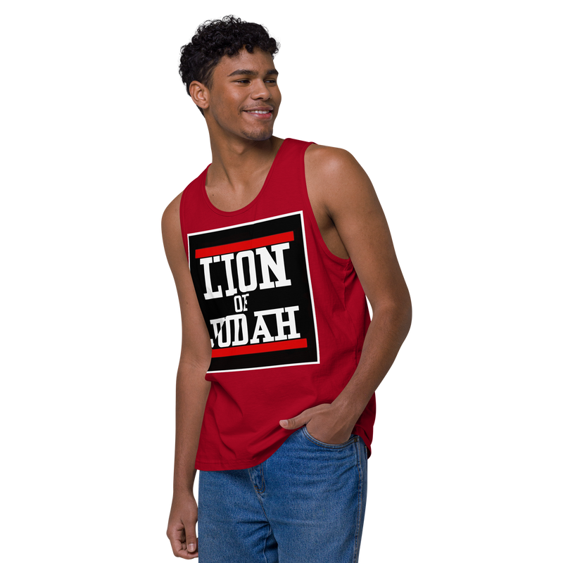 Lion of Judah logo Design Men’s premium tank top