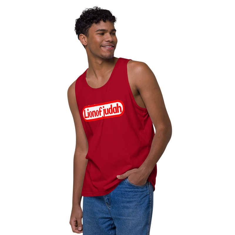Lion Of Judah Nintendo WordPlay Spinoff Design Men’s premium tank top