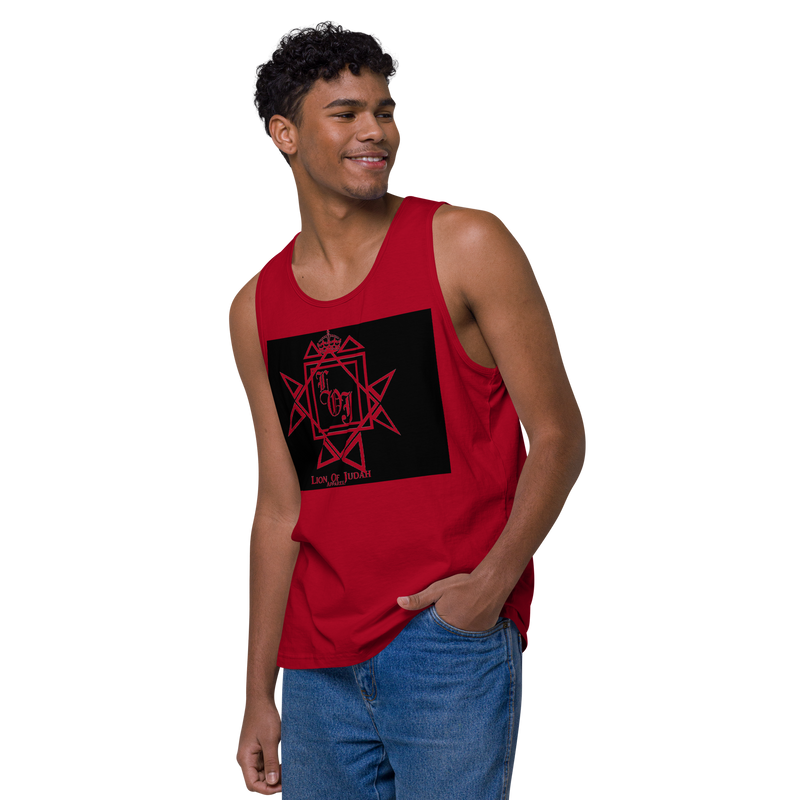 Lion Of Judah Design Men’s premium tank top
