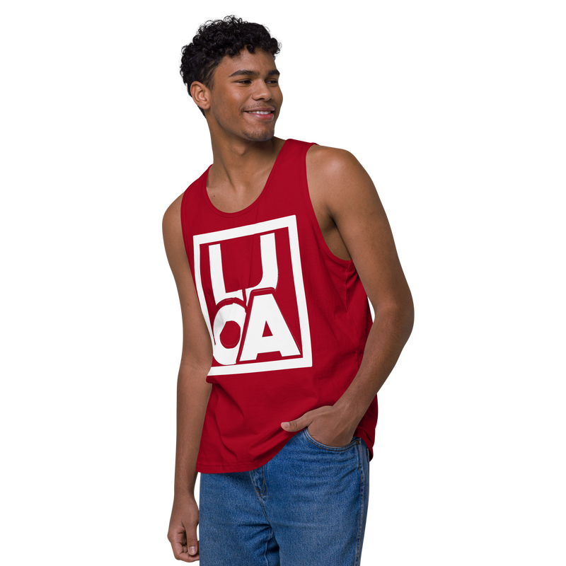 Lion Of Judah Apparel White new logo Men’s Premium Tank Top