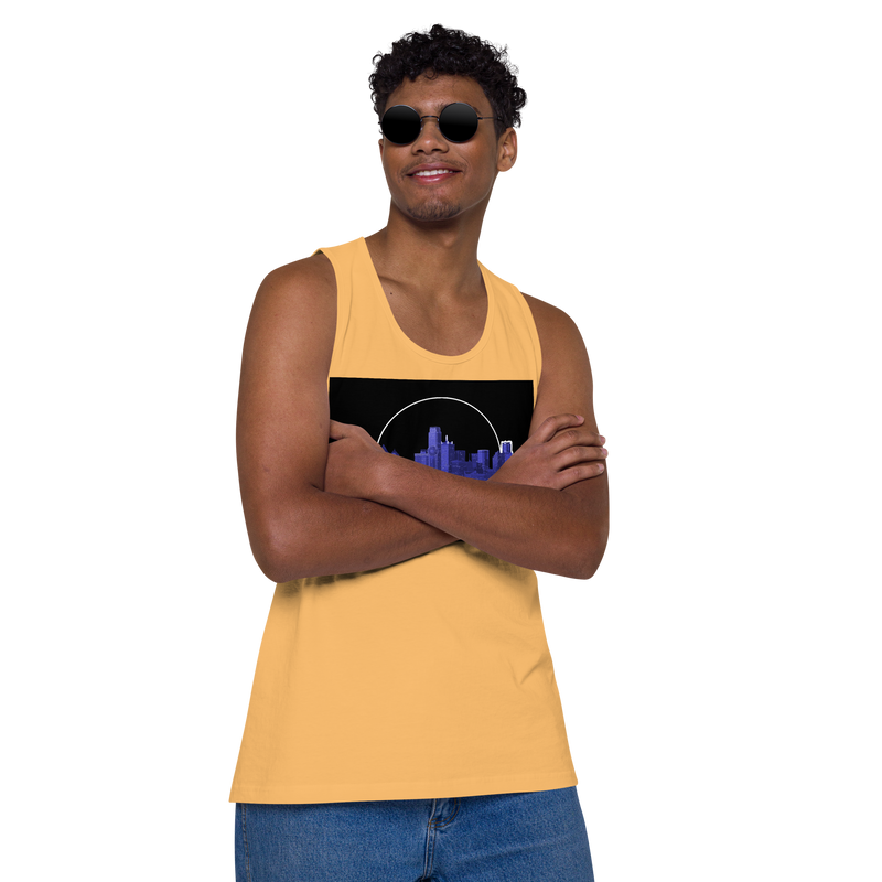 Dallas Texas Skyline Design Men’s premium tank top