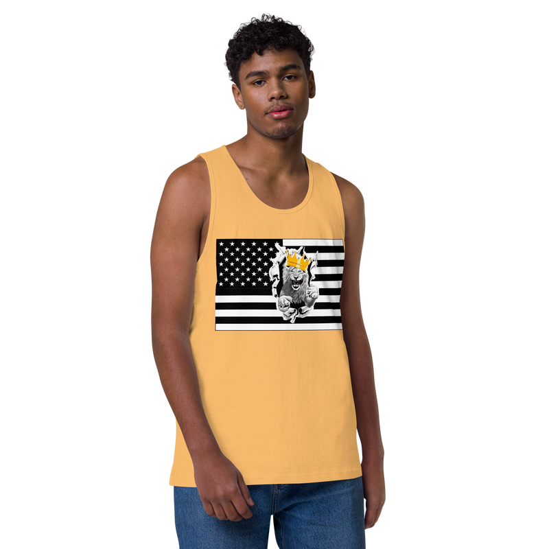Lion Of Judah Flag Design Men’s premium tank top