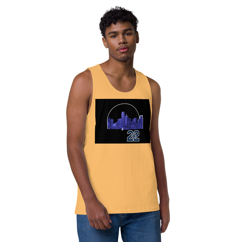 Dallas Texas Skyline Design Men’s premium tank top