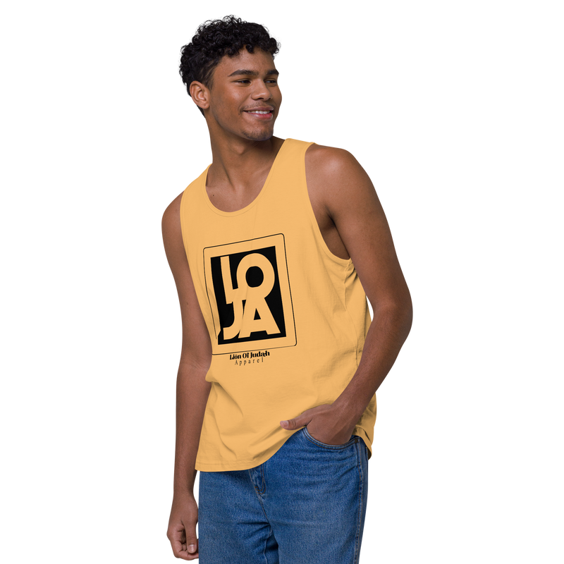Lion Of Judah Apparel Black Design logo Men’s premium tank top