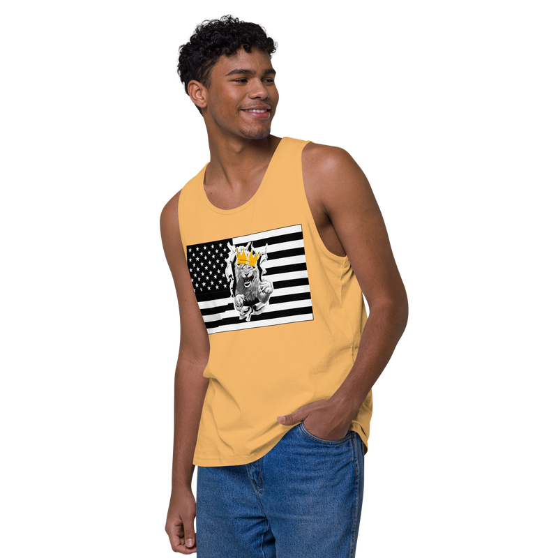 Lion Of Judah Flag Design Men’s premium tank top